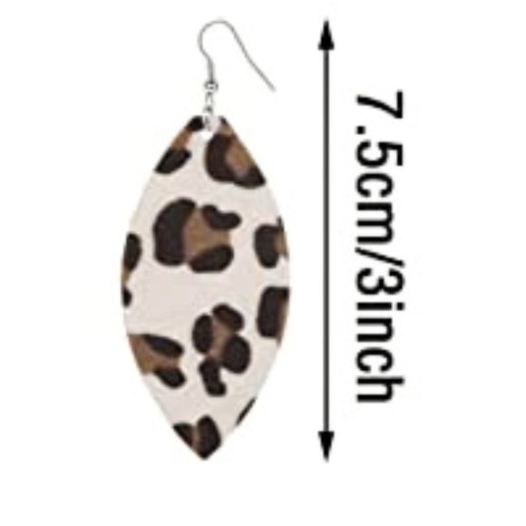 Handmade Vegan Leather Petal Dangle Set NWT - Picture 5 of 5